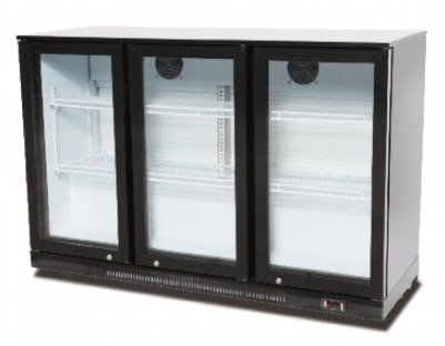 Three Hinged Door Black Bar Cooler  Dim: 1335*510*850mm