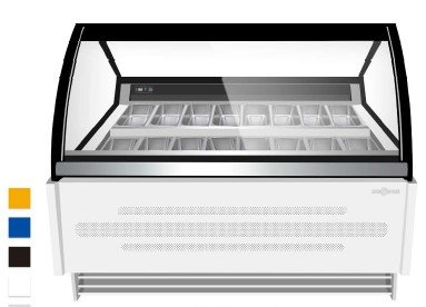 Ice cream showcase with 10GN pan 1110x1130x1350mm