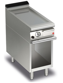 GAS SMOOTH PLATE GRIDDLE ON OPEN CUPBOARD 40x70x87 cm