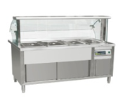 Bain Marie with glass and foldable tray 150 cm